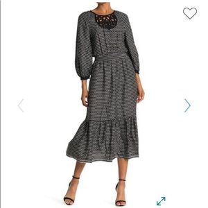 NWT Max Studio printed flounce midi dress. Small